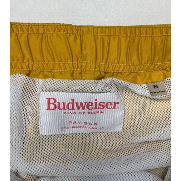 Pacsun Budweiser King Of Beer Swim Board Shorts Trunks Men Adult Medium Yellow - Picture 5 of 6